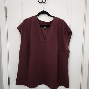 3/$25 Alfani Women's Brown V-Neck  Shell Blouse Size 2X